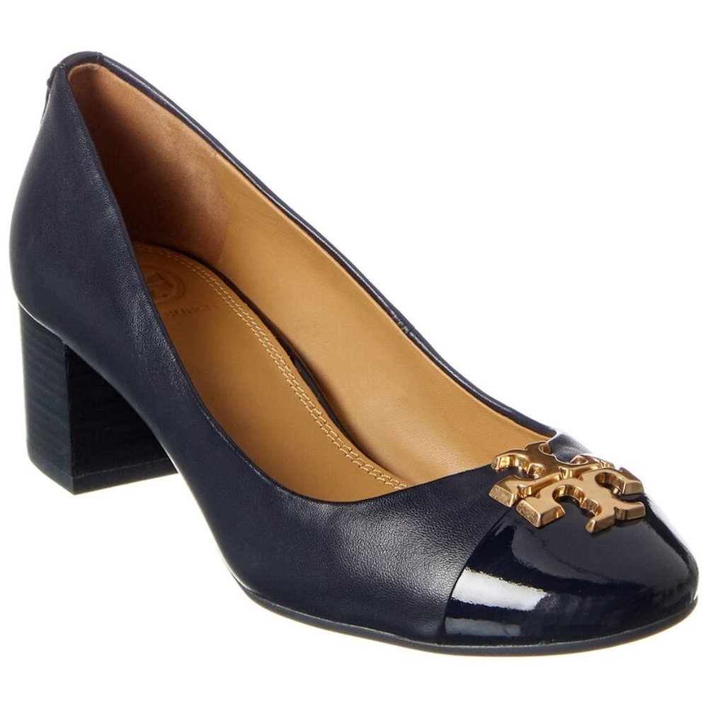 Tory Burch Everly Cap Toe Navy Blue Pumps Size 11